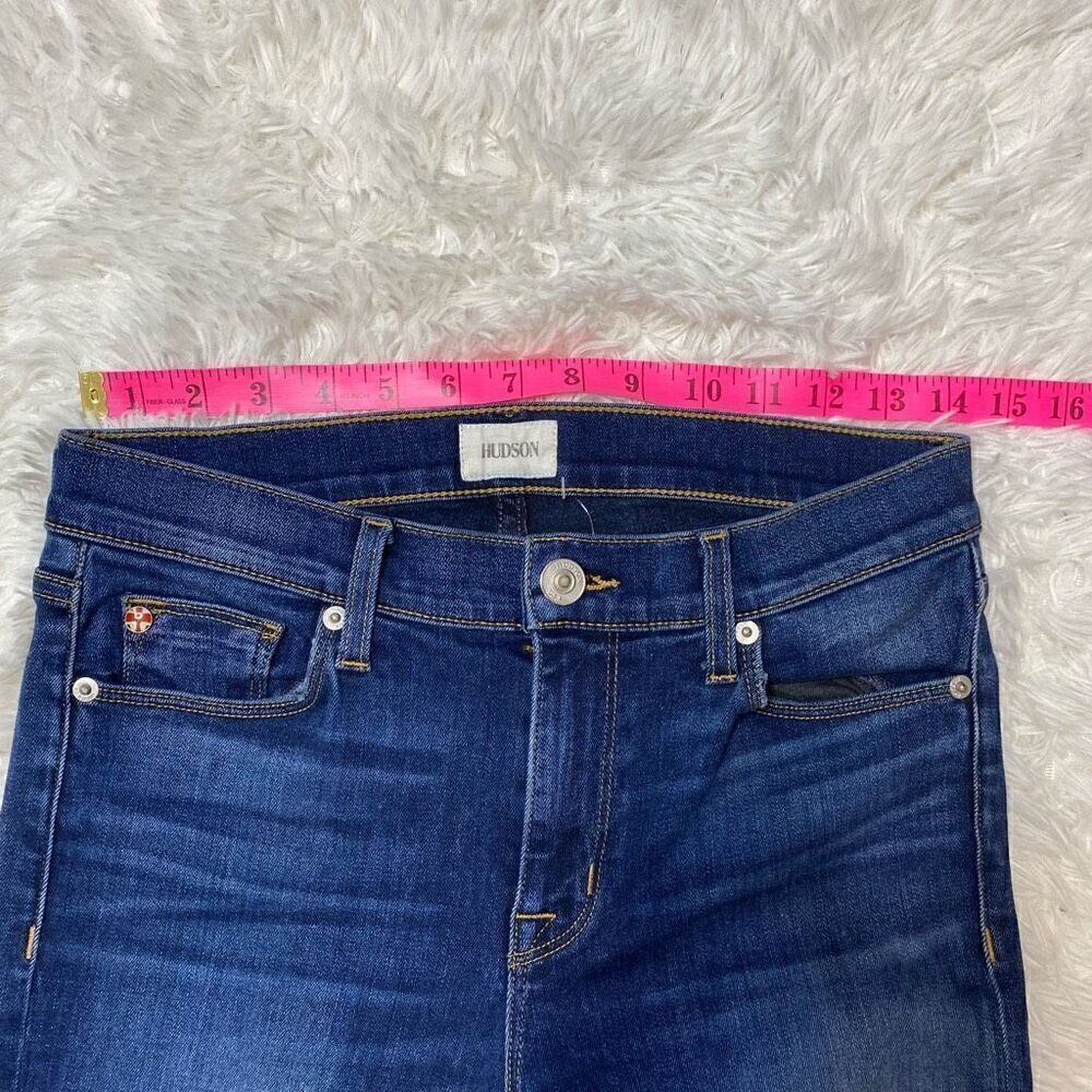Hudson Skinny Jeans Womens Size 28 Mid Rise Dark Blue Stretch Denim 30" Inseam - Picture 5 of 10